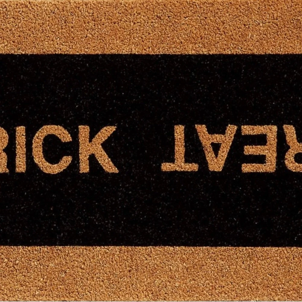 Crate and Barrel trick or treat door mat